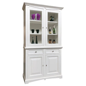 Cristalliera classica goccia legno bianco 117x46x220 - Mobili 2G