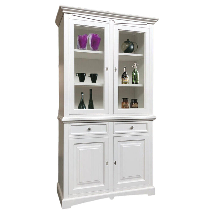 Cristalliera classica goccia legno bianco 117x46x220 - Mobili 2G