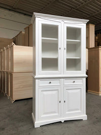 Cristalliera classica goccia legno bianco 117x46x220 - Mobili 2G