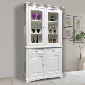 Cristalliera classica goccia legno bianco 117x46x220 - Mobili 2G