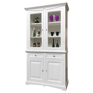 Cristalliera classica goccia legno bianco 117x46x220 - Mobili 2G