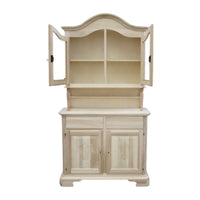 Cristalliera classica in legno 2 ante cappello sagomato grezzo l.114 p.49 h.215 (2139+2140) - Mobili 2G