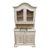 Cristalliera classica in legno 2 ante cappello sagomato grezzo l.114 p.49 h.215 (2139+2140) - Mobili 2G