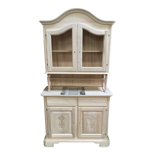 Cristalliera classica in legno 2 ante cappello sagomato grezzo l.114 p.49 h.215 (2139+2140) - Mobili 2G