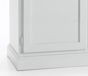 Cristalliera classica in legno 4 porte bianco sporco 203x42x203