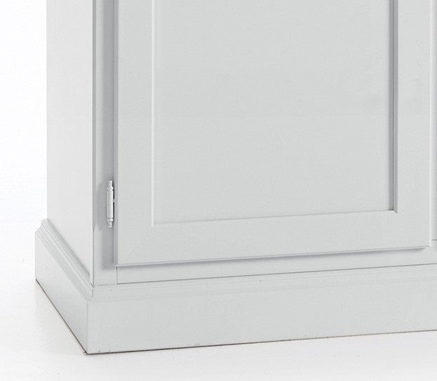 Cristalliera classica in legno 4 porte bianco sporco 203x42x203