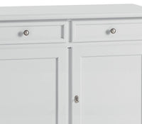 Cristalliera classica in legno 4 porte bianco sporco 203x42x203