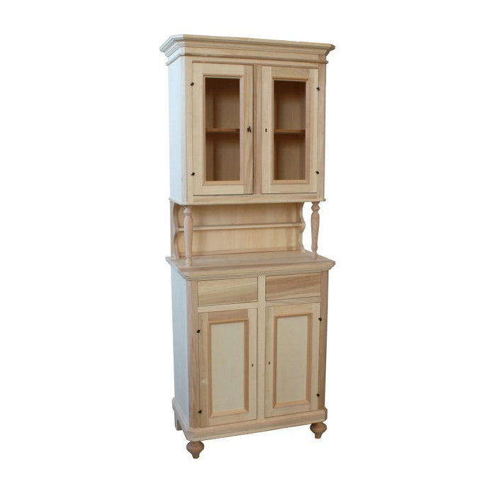 Cristalliera in legno 2 ante arte povera grezza 82x43x205 - Mobili 2G