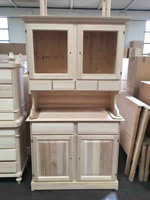Cristalliera in legno classica 4 porte 6 cassetti grezzo l.120 p.51 h.211