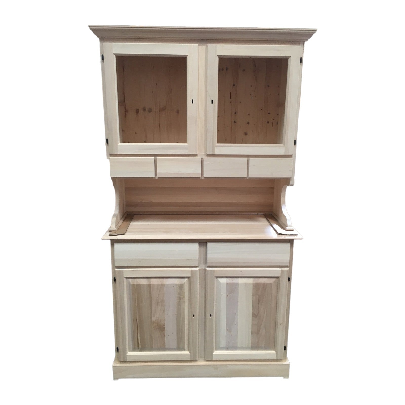 Cristalliera in legno classica 4 porte 6 cassetti grezzo l.120 p.51 h.211