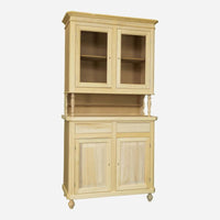 Cristalliera in legno grezzo 2 ante napoletana l.104 p.43 h.210 - Mobili 2G