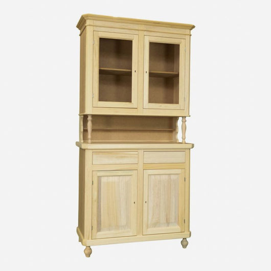 Cristalliera in legno grezzo 2 ante napoletana l.104 p.43 h.210 - Mobili 2G