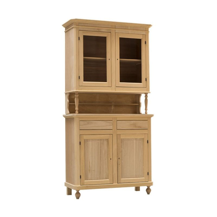 Cristalliera in legno grezzo 2 ante napoletana l.104 p.43 h.210 - Mobili 2G