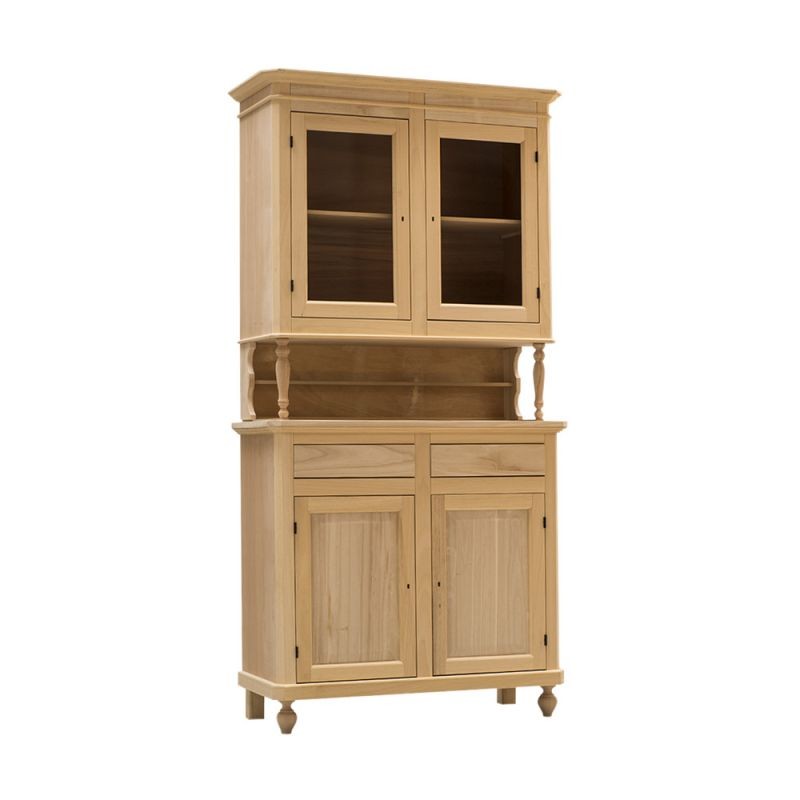 Cristalliera in legno grezzo 2 ante napoletana l.104 p.43 h.210 - Mobili 2G