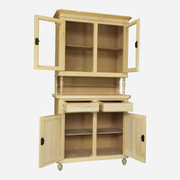 Cristalliera in legno grezzo 2 ante napoletana l.104 p.43 h.210 - Mobili 2G