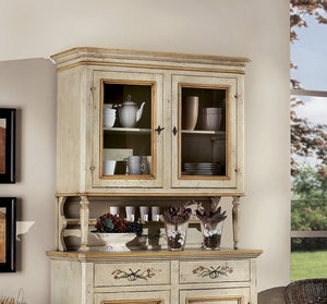 Cristalliera in legno provenzale laccata a mano 2 porte 112x49x206 (1416+1417) - Mobili 2G