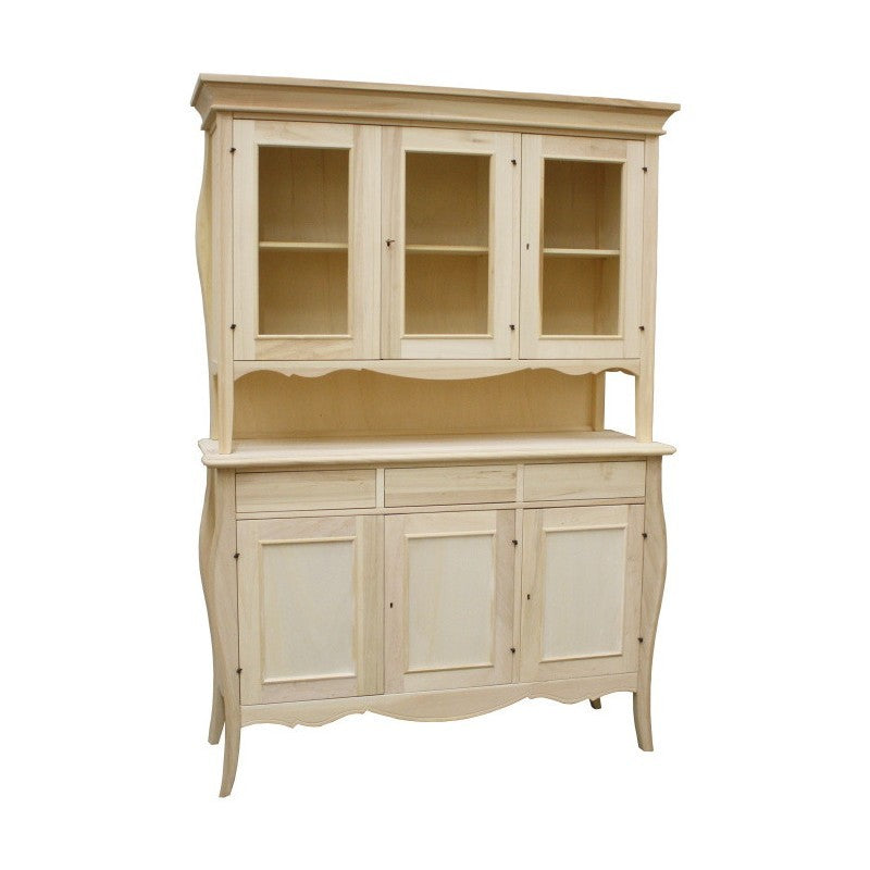 Cristalliera sagomata 3 ante 3 cassetti grezzo 151x50x214 - Mobili 2G