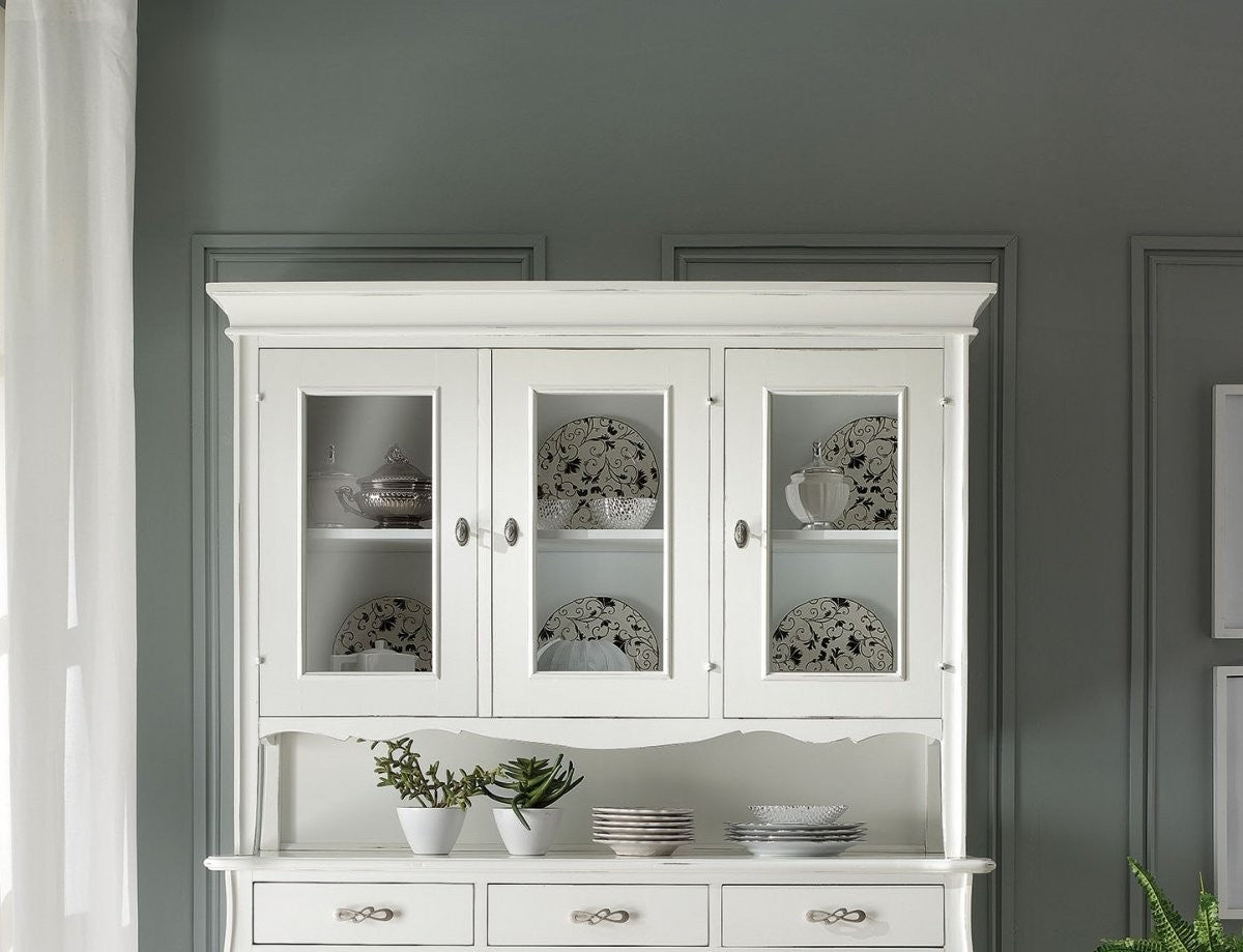 Cristalliera sagomata 3 ante 3 cassetti grezzo 151x50x214 - Mobili 2G