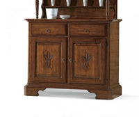 Cristalliera spiga 2 porte arte povera legno tinta noce 114x49x205 (2139+2140) - Mobili 2G