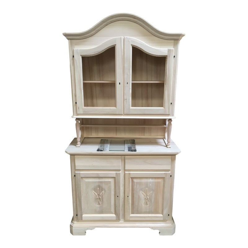 Cristalliera spiga 2 porte arte povera legno tinta noce 114x49x205 (2139+2140) - Mobili 2G