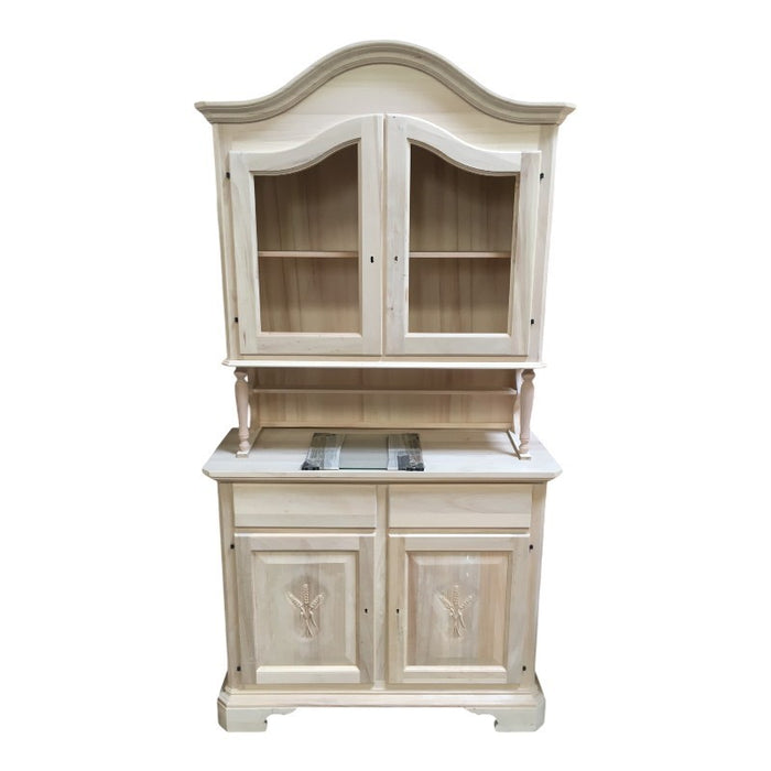 Cristalliera spiga 2 porte arte povera legno tinta noce 114x49x205 (2139+2140) - Mobili 2G