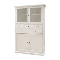Dispensa 4 porte 5 cassetti legno bianco shabby 120x41x187 - Mobili 2G