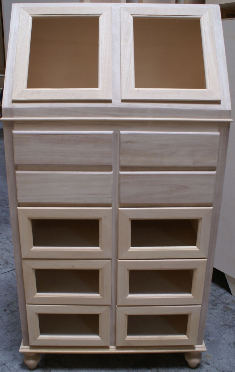 Dispensa cucina 10 cassetti e 2 ante legno grezza 80x42x153 - Mobili 2G