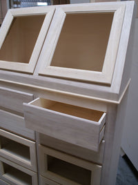 Dispensa cucina 10 cassetti e 2 ante legno grezza 80x42x153 - Mobili 2G