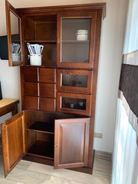 Dispensa pastaia arte povera in legno tinta noce l.107 p.45 h.203