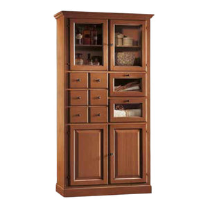 Dispensa pastaia arte povera in legno tinta noce l.107 p.45 h.203