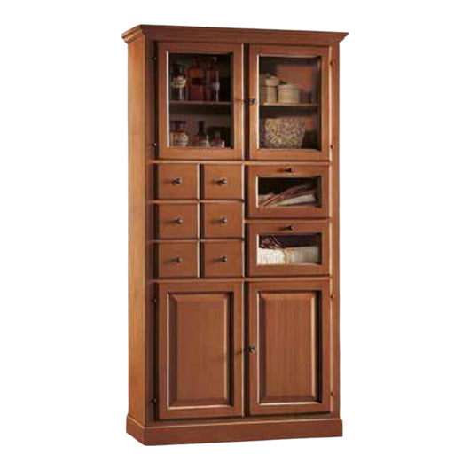 Dispensa pastaia arte povera in legno tinta noce l.107 p.45 h.203