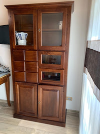 Dispensa pastaia arte povera in legno tinta noce l.107 p.45 h.203