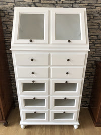 Dispensa pastaia arte povera legno bianco 80x42x153h (1243) - Mobili 2G