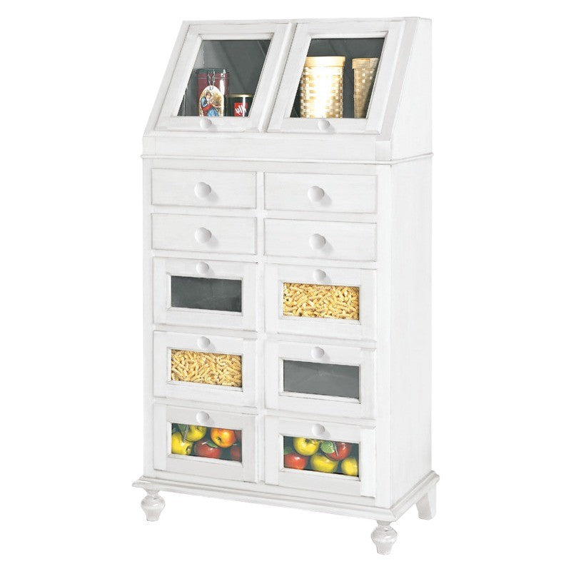 Dispensa pastaia arte povera legno bianco 80x42x153h (1243) - Mobili 2G