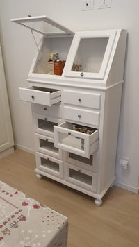 Dispensa pastaia arte povera legno bianco 80x42x153h (1243) - Mobili 2G