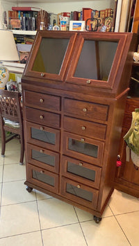 Dispensa piattaia arte povera tinta noce l 80 p 42 h 153 (243) - Mobili 2G