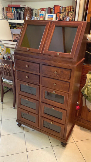 Dispensa piattaia arte povera tinta noce l 80 p 42 h 153 (243) - Mobili 2G