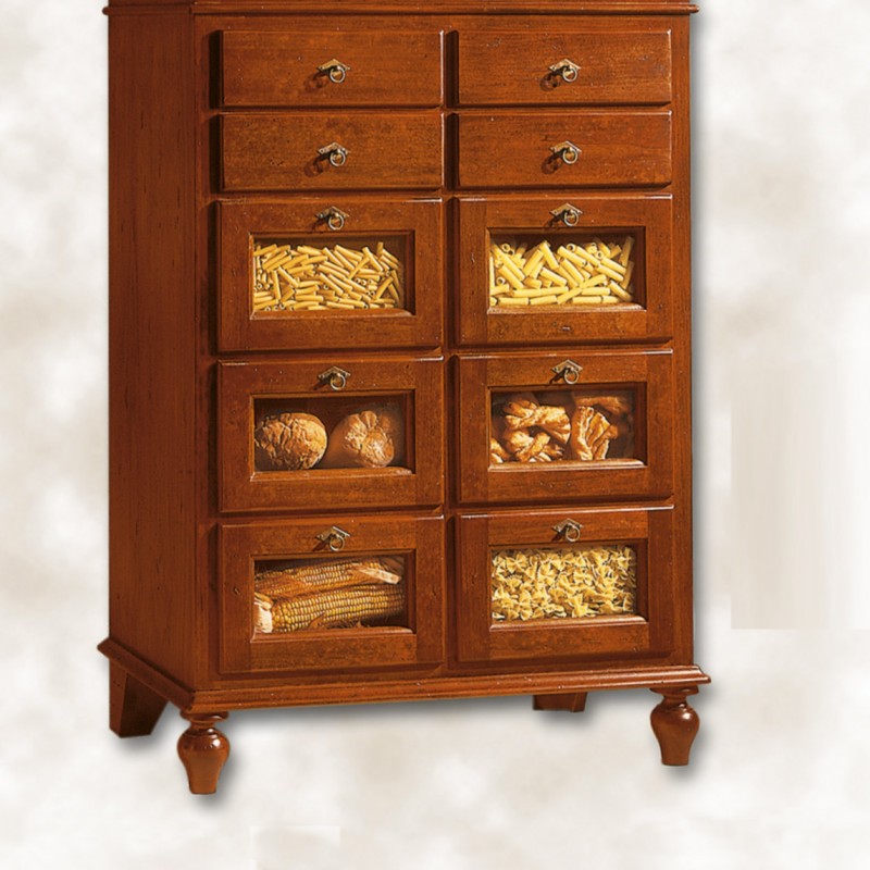 Dispensa piattaia arte povera tinta noce l 80 p 42 h 153 (243) - Mobili 2G