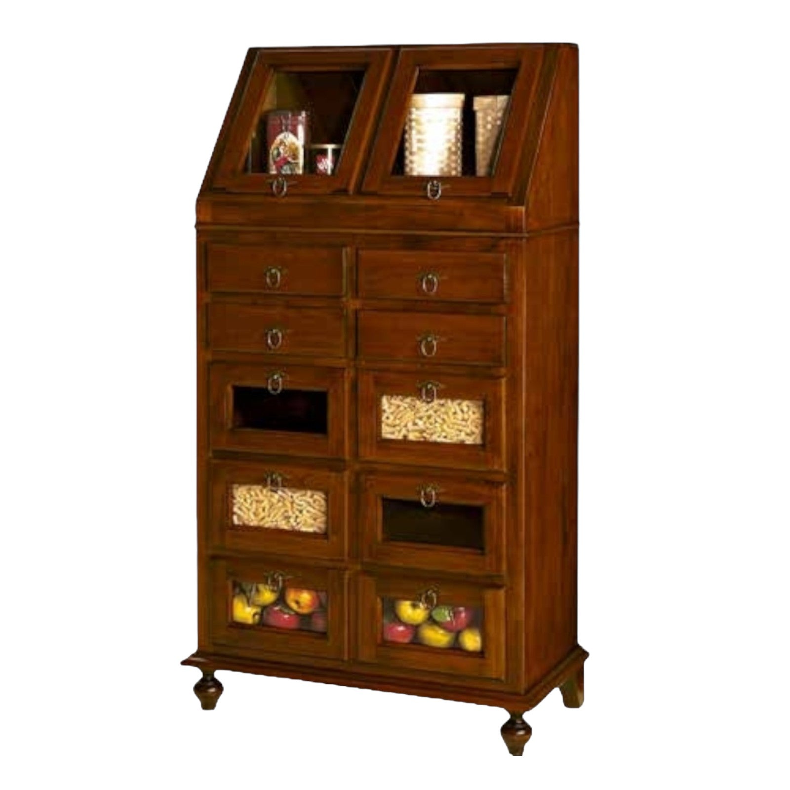 Dispensa piattaia arte povera tinta noce l 80 p 42 h 153 (243) - Mobili 2G