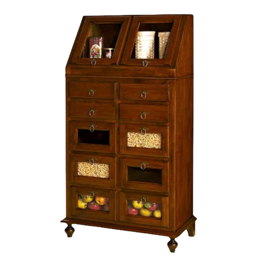 Dispensa piattaia arte povera tinta noce l 80 p 42 h 153 (243) - Mobili 2G