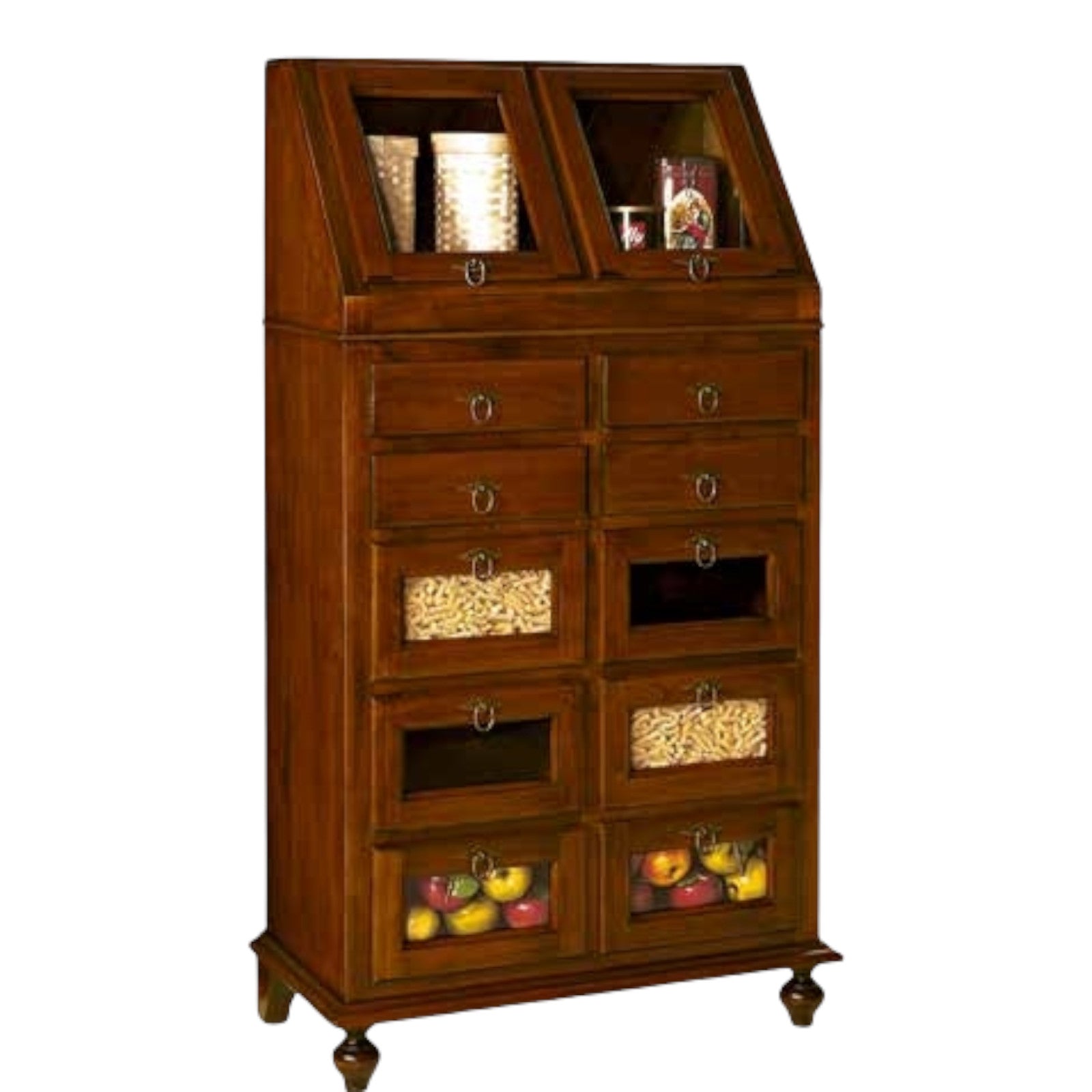 Dispensa piattaia arte povera tinta noce l 80 p 42 h 153 (243) - Mobili 2G