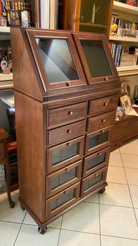 Dispensa piattaia arte povera tinta noce l 80 p 42 h 153 (243) - Mobili 2G