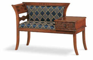 Divanetto porta telefono in legno con fregi - Mobili 2G