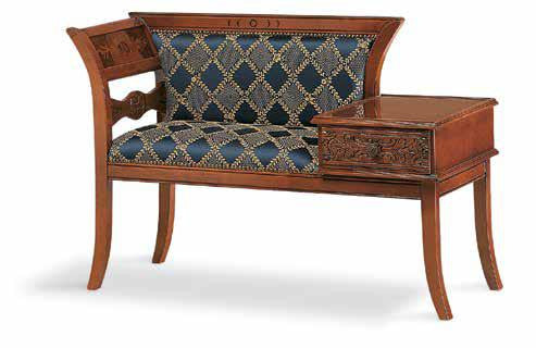 Divanetto porta telefono in legno con fregi - Mobili 2G