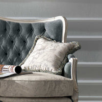 Divano classico 3 posti barocco imbottito grigio 186x83x98