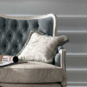 Divano classico 3 posti barocco imbottito grigio 186x83x98