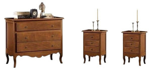 Gruppo 1 cassettiera 2 comodini arte povera tinta noce - Mobili 2G