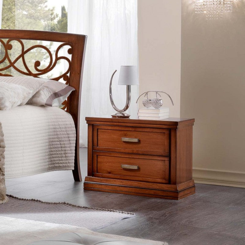 Gruppo 1 cassettiera 2 comodini classici legno tinta noce