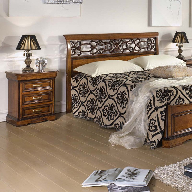 Gruppo 1 cassettiera 2 comodini classici legno tinta noce - Mobili 2G