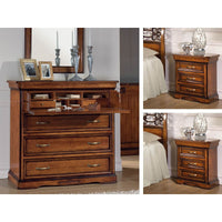 Gruppo 1 cassettiera 2 comodini classici legno tinta noce - Mobili 2G